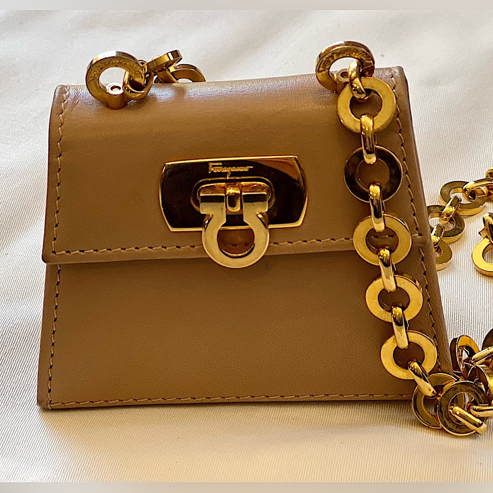Salvatore Ferragamo Mini Leather Evening Bag Mde in Italy